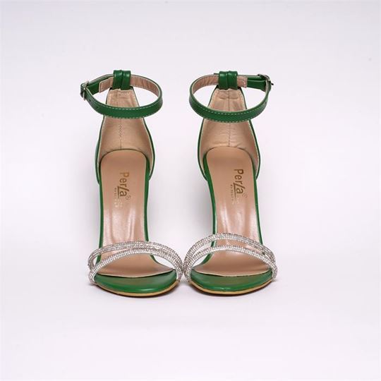 Kadın Topuklu Sandalet-YESIL CILT