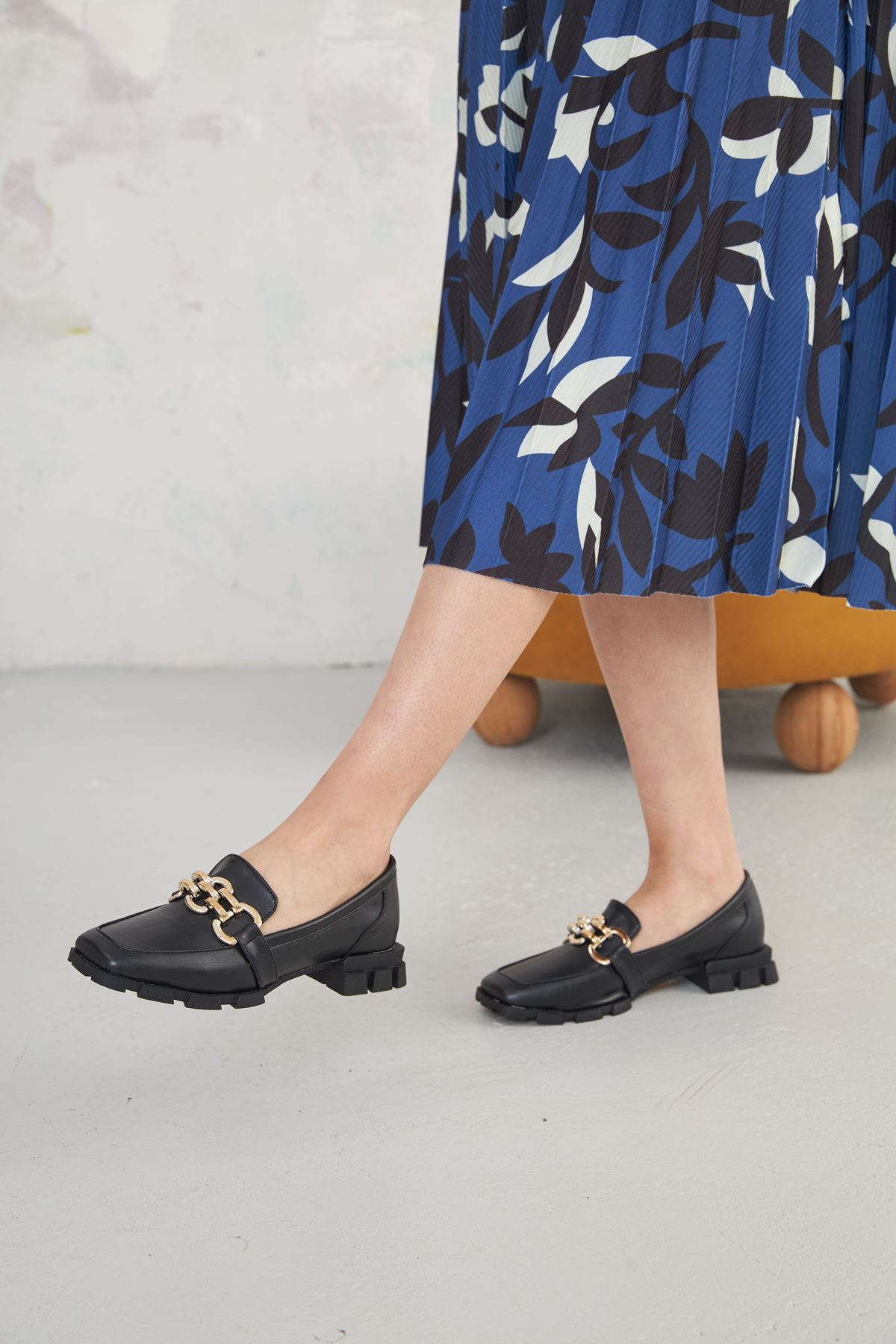 Kadın Loafer Ayakkabı- SIYAH CILT