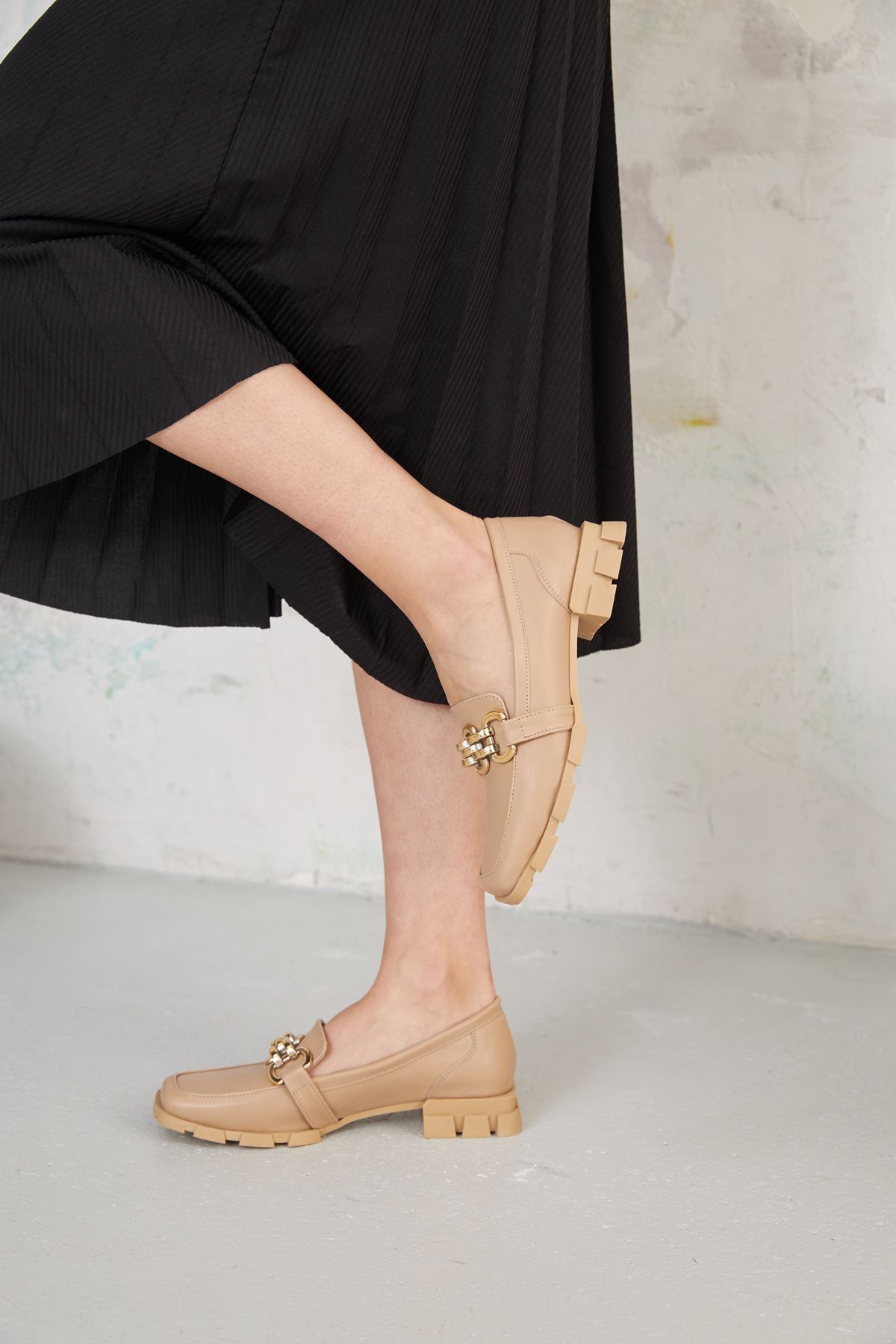 Kadın Loafer Ayakkabı- NUDE CILT
