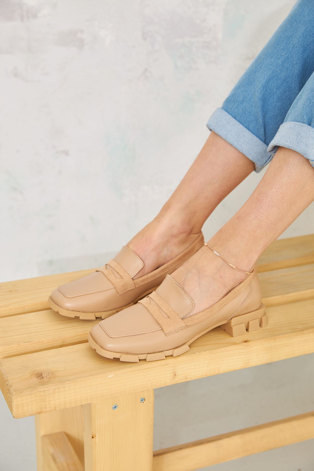Kadın Loafer Ayakkabı-NUDE CILT